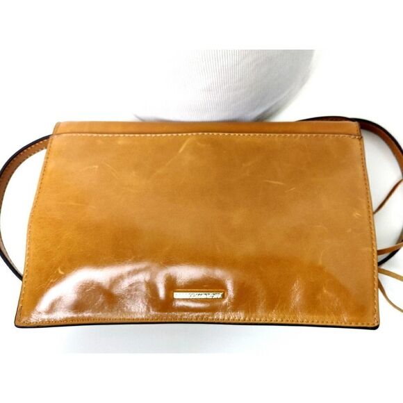 NWOT Rebecca Minkoff LIGHT TAN BROWN GENUINE LEATHER ENVELOPE SHOULDER BAG XBODY - Picture 6 of 12